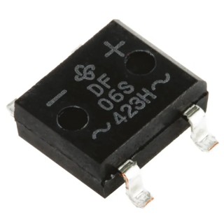 Vishay Bridge Rectifier, Surface Mount, 600 V Peak Reverse Voltage, 50 A Surge Current, 4-Pin Single DF06S-E3/77