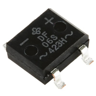 Vishay Bridge Rectifier, Surface Mount, 600 V Peak Reverse Voltage, 50 A Surge Current, 4-Pin Single DF06S-E3/77