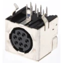 TE Connectivity Mini DIN 8 Pole Right Angle Miniature DIN Socket, 1A, 30V AC, Keyed Through Hole Female 1658998-1