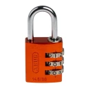 ABUS Combination Padlock Steel Aluminium Safety Padlock Weatherproof 5 mm Shackle 3 mm Body 145/30 Orange