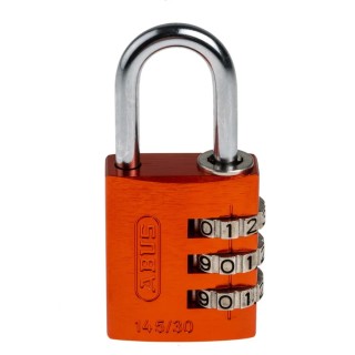 ABUS Combination Padlock Steel Aluminium Safety Padlock Weatherproof 5 mm Shackle 3 mm Body 145/30 Orange