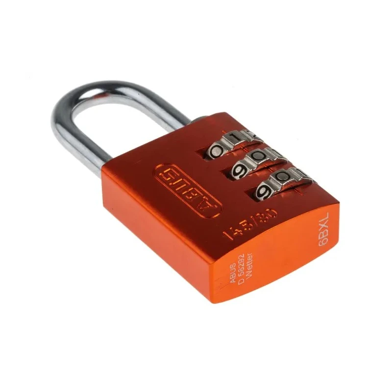 ABUS Combination Padlock Steel Aluminium Safety Padlock Weatherproof 5 mm Shackle 3 mm Body 145/30 Orange
