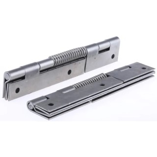 RS PRO Steel Piano Style Hinge with Spring Loaded Pin, 160 mm Length, 46 mm Width, 1.5 mm Thickness 726-4100