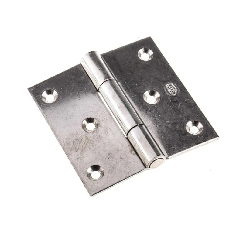 RS PRO Stainless Steel Butt Hinge with Fixed Pin, Screw Fixing, 70 mm x 70 mm x 2 mm 726-4116