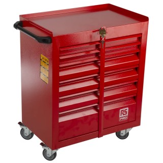RS PRO 6 Drawer Wheeled Roller Cabinet Steel with Central Locking Mechanism and 75mm Diameter Wheels 753-1595