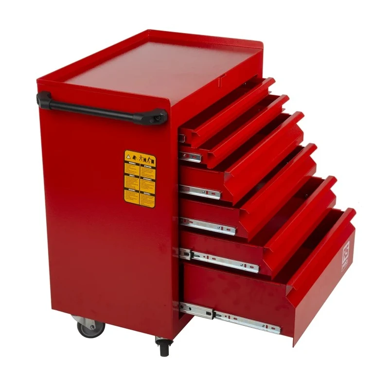 RS PRO 6 Drawer Wheeled Roller Cabinet Steel with Central Locking Mechanism and 75mm Diameter Wheels 753-1595