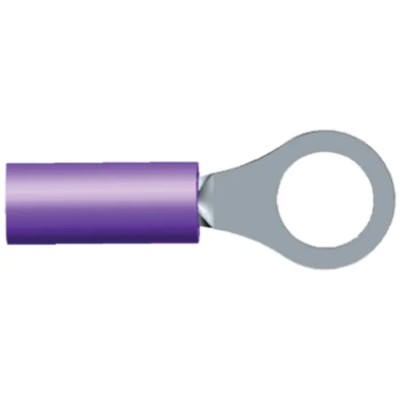 TE Connectivity PIDG Insulated Ring Terminal M4 Stud Size 20 AWG Wire Size, Purple 152894