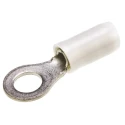 TE Connectivity PIDG Insulated Ring Terminal, M5 Stud Size, 14 AWG - 12 AWG Wire Size, Nylon Insulation, Red White 152872