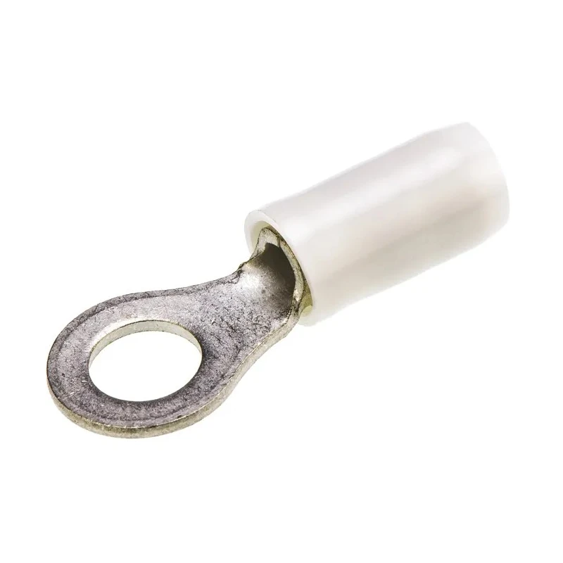 TE Connectivity PIDG Insulated Ring Terminal, M5 Stud Size, 14 AWG - 12 AWG Wire Size, Nylon Insulation, Red White 152872
