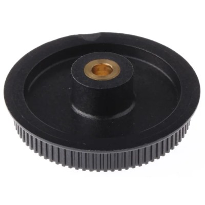 RS PRO Timing Belt Pulley Glass Filled Polycarbonate, Brass 6 mm Bore, 2 mm Pitch, 80 Teeth PP80MXL025MI