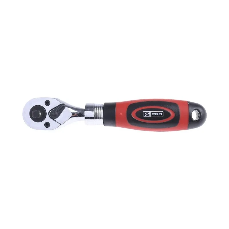 RS PRO 3/8 in Ratchet with Ratchet Handle, Chrome Vanadium Steel, Chrome Finish, 225mm Overall 829-6555
