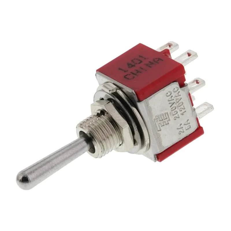 TE Connectivity Gemini A Series Panel Mount Toggle Switch, DPDT, On-On-On, Solder Terminal, 28 V dc, 125 V ac 3-1825139-4