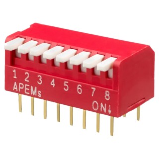 APEM Piano Rotary Coded DIP Switch Long Key Type 10 Way 400gf Operation Force DPL08V