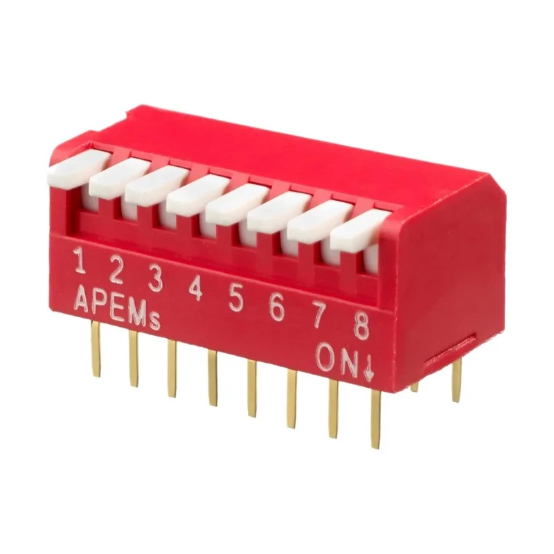 APEM Piano Rotary Coded DIP Switch Long Key Type 10 Way 400gf Operation Force DPL08V