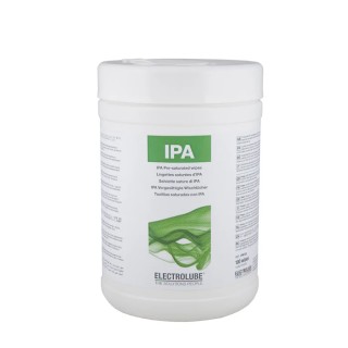 Electrolube IPA Pre-Saturated Cleaning Wipes Tub 70% Isopropanol 30% Demineralised Water IPA100
