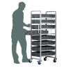 RS PRO 8 Tier Steel Rubber Trolley with Brakes, 600 mm Platform Length, 400 mm Platform Width, 250 kg Load 877-6799