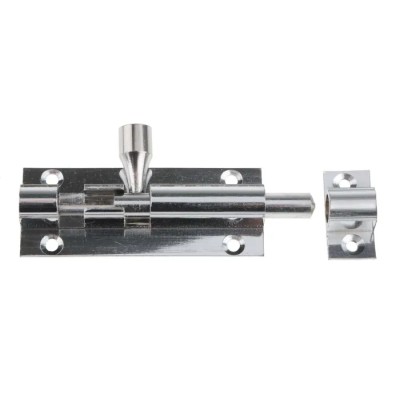 RS PRO Brass Chrome Plated Straight Barrel Door Bolt 65mm 893-8669