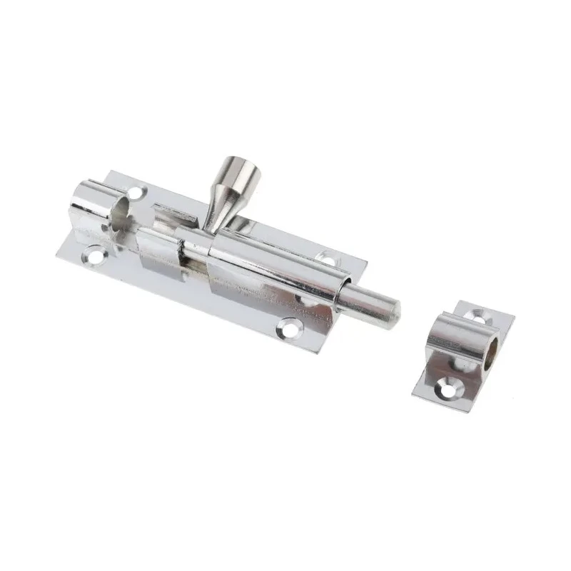 RS PRO Brass Chrome Plated Straight Barrel Door Bolt 65mm 893-8669