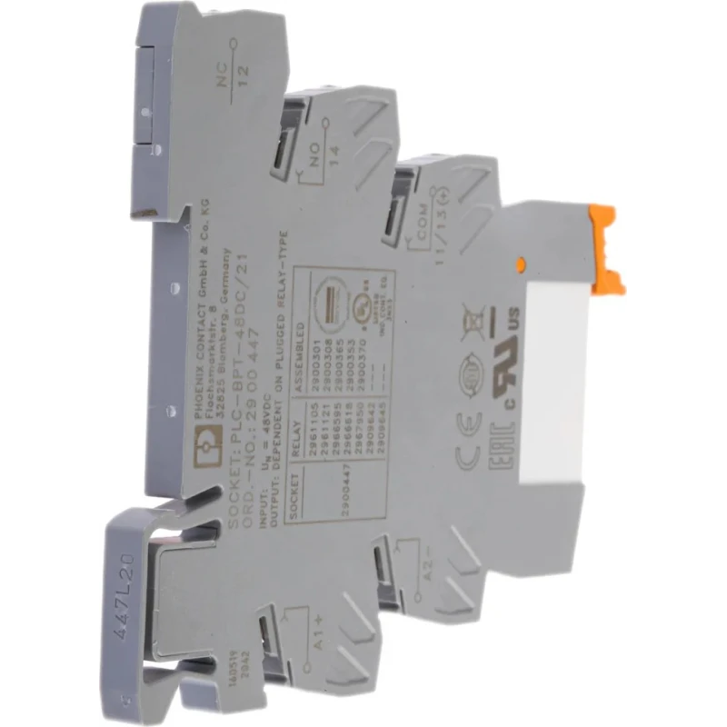Phoenix Contact 21 Series Interface Relay, DIN Rail Mount, 48V DC Coil, SPDT Contact, 9.2mA Coil Current Model 2900301