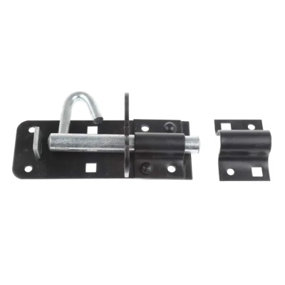 RS PRO Steel Padlockable Epoxy Black Brenton Pad Bolt Door Bolt 100 mm 893-8688