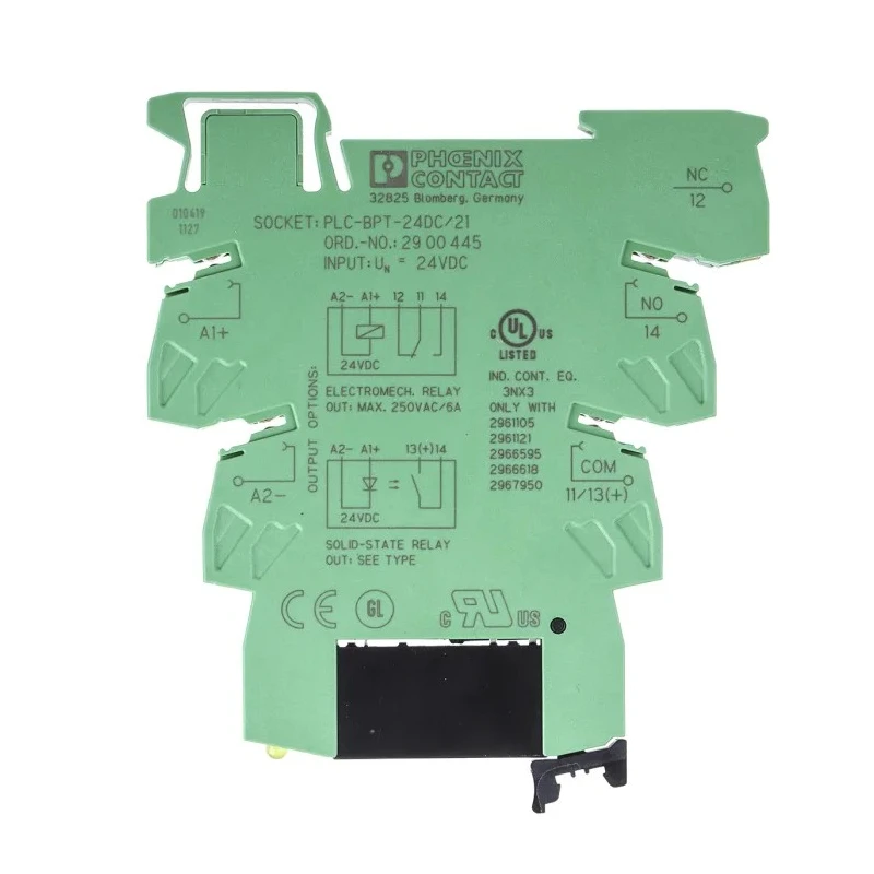 Phoenix Contact Relay Socket for PLC-OPT Series Push-in Terminal DIN Rail Mount 2900369