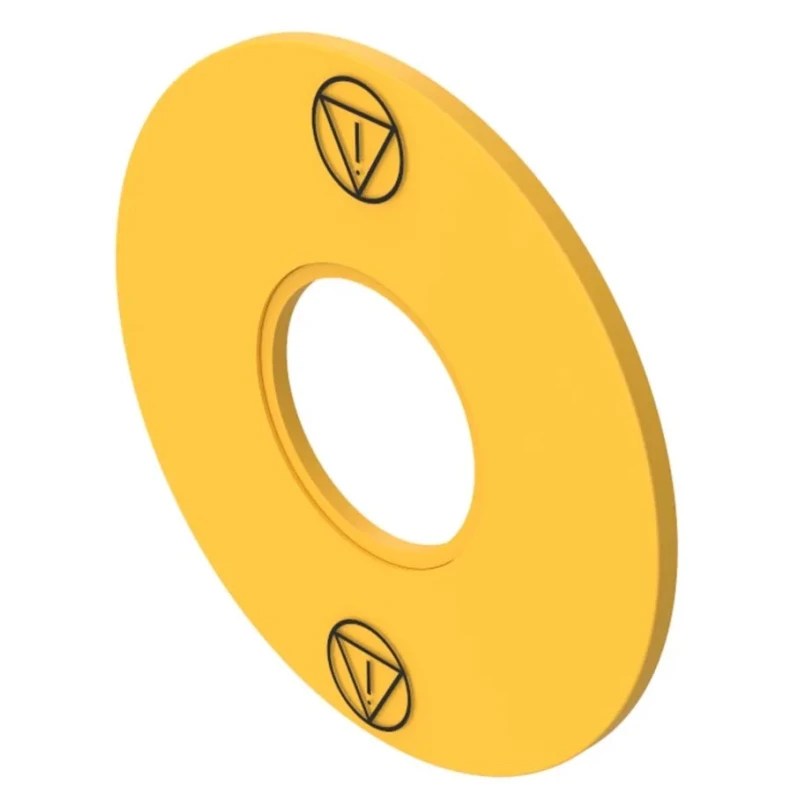 EAO Legend Plate Circular Plastic Yellow with EN ISO 13850 Symbol for 61 Series 61-9970.9