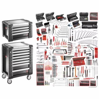 Facom 528 Piece Mechanical Tool Kit with 8 Drawer Roller Cabinet and Foam Inlay JET8.M160A