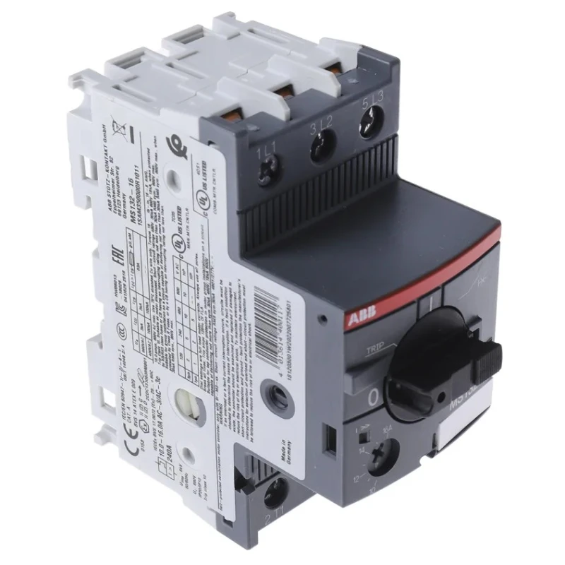 ABB 10A, 16 A MS132 Motor Protection Circuit Breaker, 600V, 3 Pole, IP20, Operating Temp -25°C to 70°C MS132
