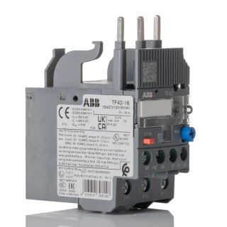 ABB Thermal Overload Relay 1 NO/1 NC, 13A, 16 A F.L.C, 16A Contact Rating, 2.2 W, Screw Terminal, TF42 Model 1SAZ721201R1047