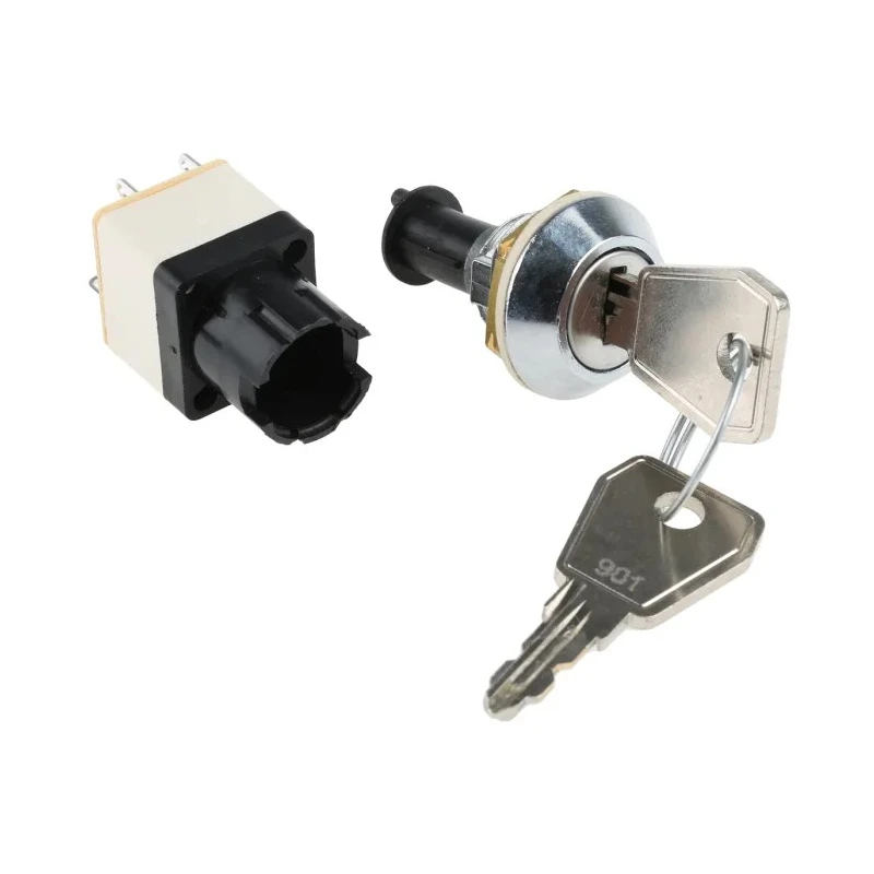 Lorlin IP67 Sealed Key Switch DPST 4A 2-Way 16mm 