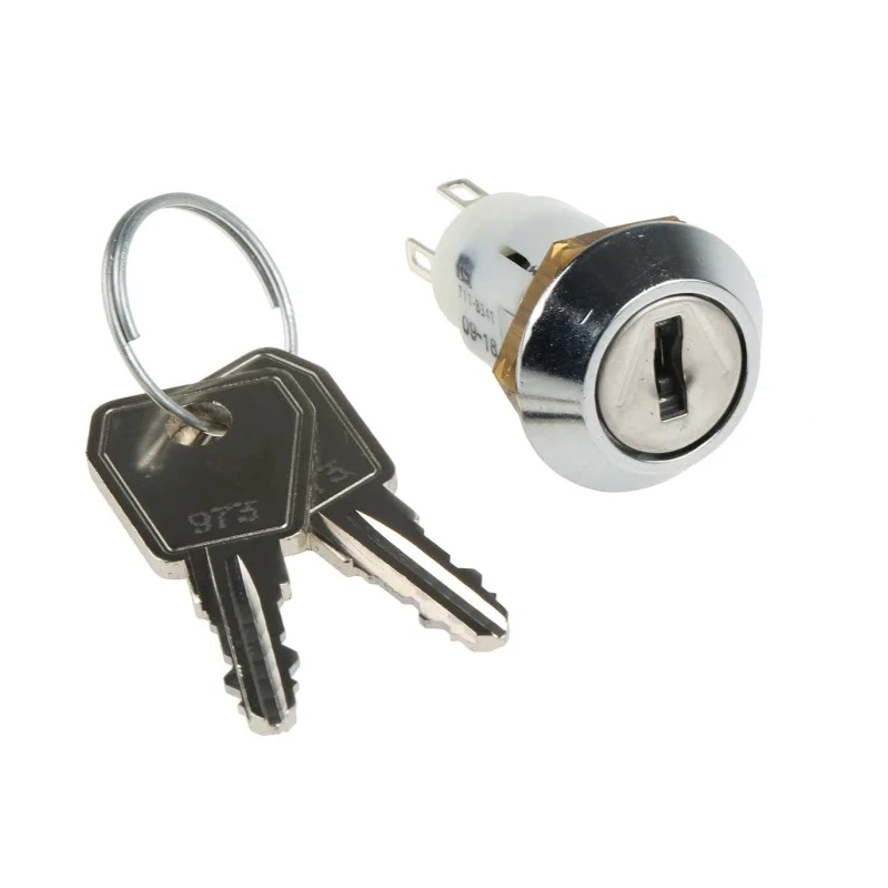 Lorlin 5A 3-Position SPCO Key Switch, Random Key, Fibreglass Reinforced Polyamide Housing SRL-5-F-D-2