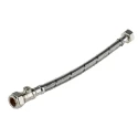 RS PRO Braided Flexible Tap Connector Hose Assembly, Female 1/2 in, 12 bar Pressure, 300 mm Length, Brass and EPDM 711-8464