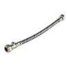 RS PRO Braided Flexible Tap Connector Hose Assembly, Female 1/2 in, 12 bar Pressure, 300 mm Length, Brass and EPDM 711-8464