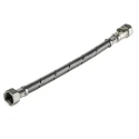 RS PRO Braided Flexible Tap Connector Hose Assembly, Female 1/2 in, 12 bar Pressure, 300 mm Length, Brass and EPDM 711-8464