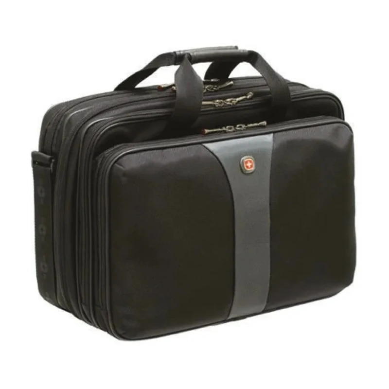 Wenger Legacy 17 in Briefcase Laptop Case Black Nylon 600655