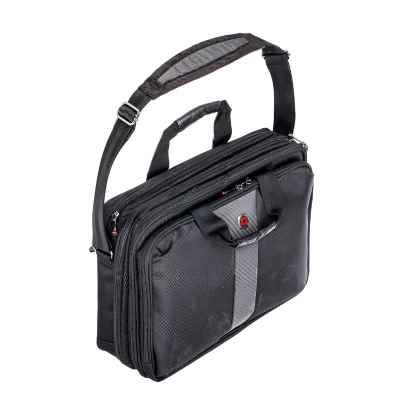 Wenger Legacy 17 in Briefcase Laptop Case Black Nylon 600655