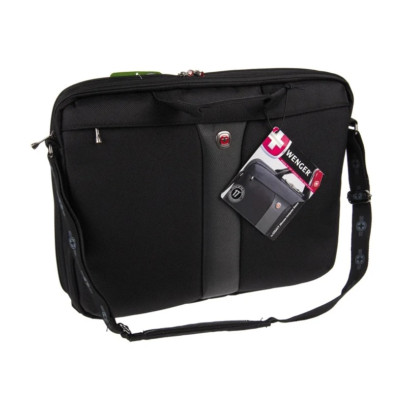 Wenger Legacy 17 in Black Nylon Briefcase Laptop Case with Double Compartments 600654
