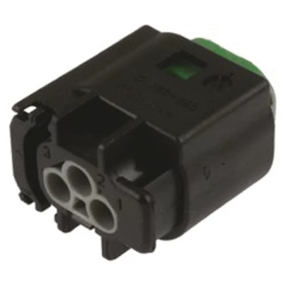 TE Connectivity Micro Quadlok System Automotive Connector Female Grey Cable 3 Way Crimp Termination 2-967642-1