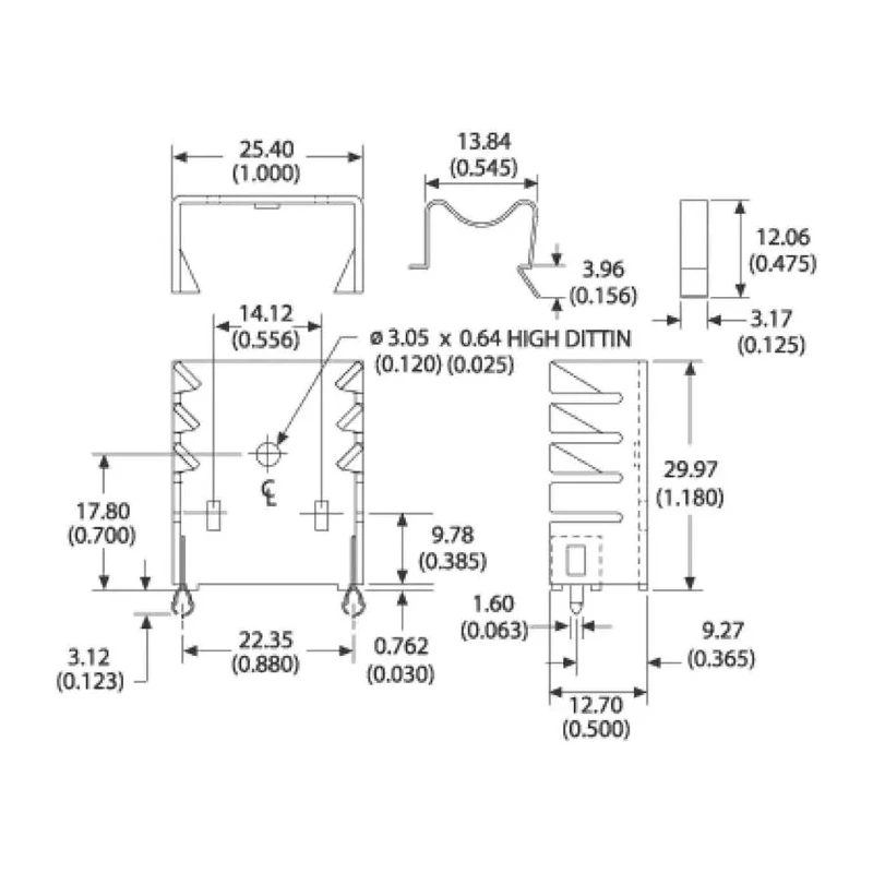 AAVID THERMALLOY Heatsink for Discrete Semiconductor Packages Black Anodised Aluminium 13.4K/W Thermal 534202B02853G