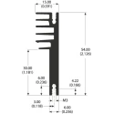 AAVID THERMALLOY Heatsink Power Semiconductors 54 mm Width 150 mm Length 15 mm Height Clip Fastening 3.43°C/W 0S565/150/B