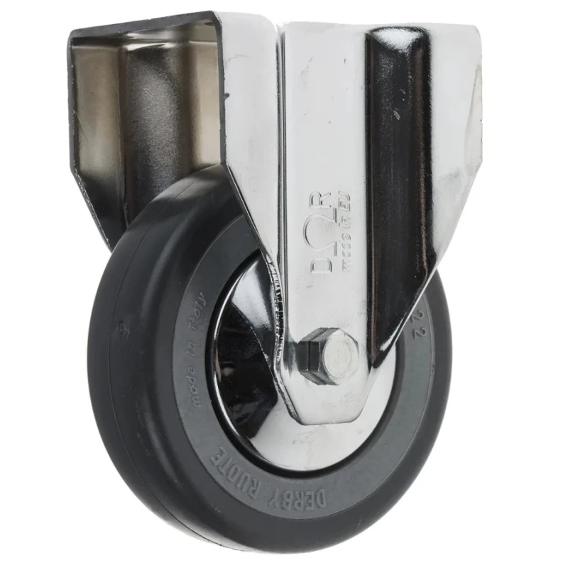 RS PRO Fixed Castor, 50 kg Capacity, 80 mm Wheel Diameter, Rubber Wheel, 109 mm Height 712-4853