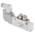 SMC Pneumatic Solenoid Valve, 5 Ports, One-Touch Fitting, 230V AC, 0.7 MPa Max Pressure SY5000