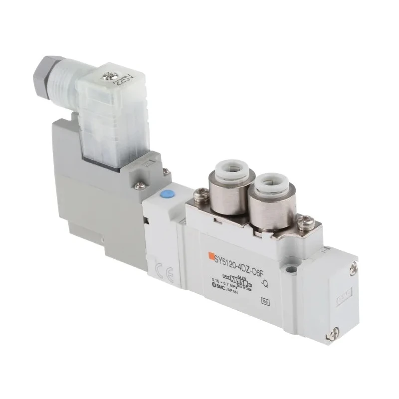 SMC Pneumatic Solenoid Valve, 5 Ports, One-Touch Fitting, 230V AC, 0.7 MPa Max Pressure SY5000