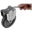 RS PRO Fixed Castor Wheel, Rubber Material, 60 kg Load Capacity, 100 mm Diameter, 30 mm Width, 129 mm Overall 712-4857