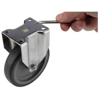 RS PRO Fixed Castor Wheel, Rubber Material, 60 kg Load Capacity, 100 mm Diameter, 30 mm Width, 129 mm Overall 712-4857