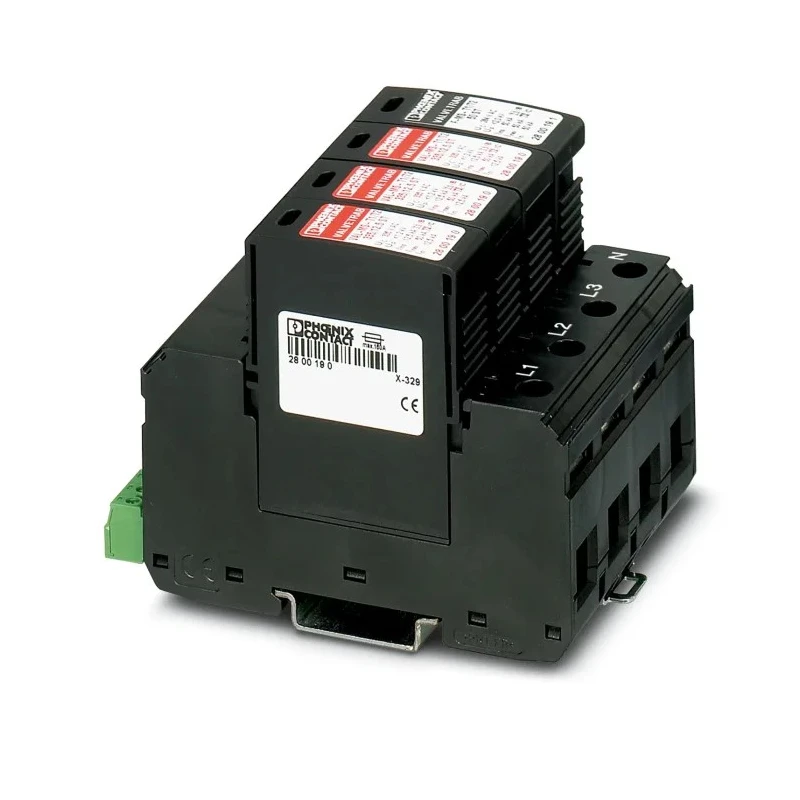 Phoenix Contact 3 Phase Surge Protector 50 kA 250 V AC DIN Rail Mount 2800183