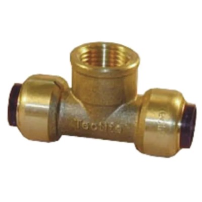 Pegler Yorkshire Brass Pipe Fitting Compression Branch Tee Female BSP 1/2 in to Female Threaded 1/2 in 65840