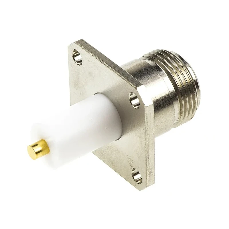 TE Connectivity N Series Panel Mount Female N Coaxial Connector 50 Ω Straight Body Solder 1057290-1