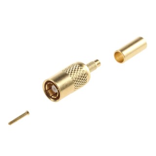 TE Connectivity SMB Series Coaxial Connector Cable Male SMB 50 Ω Straight Body Crimp 413985-1