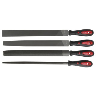 RS PRO 12 Inch 4 Piece Second Cut Engineers File Set with Ergonomic Handles 146-7308